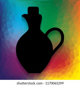 Amphora sign illustration. Vector. Flat style black icon on white.