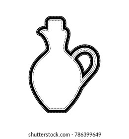 Amphora sign illustration. Vector. Flat style black icon on white.