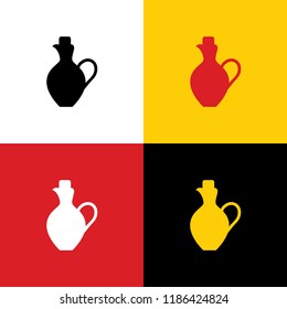 Amphora sign illustration. Vector. Icons of german flag on corresponding colors as background.