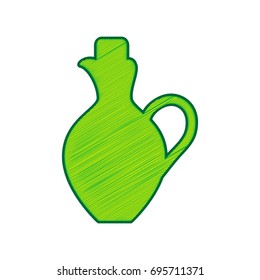 Amphora sign illustration. Vector. Lemon scribble icon on white background. Isolated