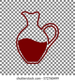 Amphora sign. Maroon icon on transparent background.