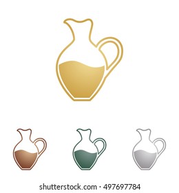 Amphora sign. Metal icons on white backgound.