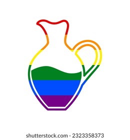 Amphora sign. Rainbow gay LGBT rights colored Icon at white Background. Illustration.