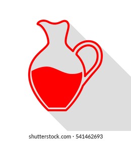 Amphora sign. Red icon with flat style shadow path.