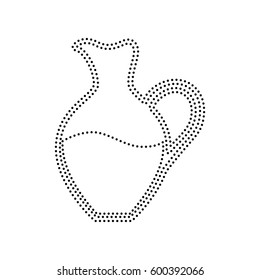 Amphora sign. Vector. Black dotted icon on white background. Isolated.
