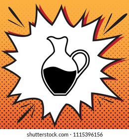Amphora sign. Vector. Comics style icon on pop-art background.