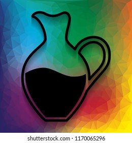 Amphora sign. Vector. Flat style black icon on white.