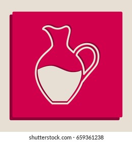 Amphora sign. Vector. Grayscale version of Popart-style icon.