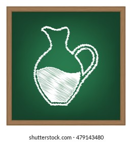 Amphora sign. White chalk effect on green school board.
