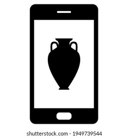 Amphora y smartphone en blanco