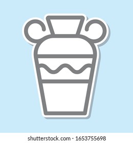 Amphora sticker icon. Simple thin line, outline vector of mythology icons for ui and ux, website or mobile application