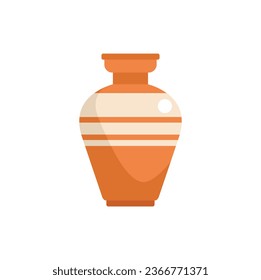 Vector plano de icono de Amphora urn. Masa. Antigua cerámica aislada