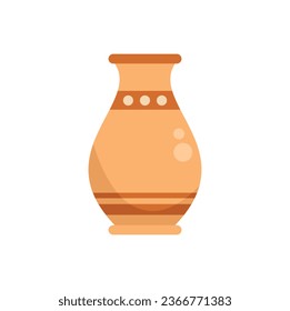 Amphora vase icon flat vector. Old pottery. Water glass isolated