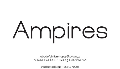 Ampires, Abstract modern minimalist futuristic alphabet font. digital space typography vector illustration design