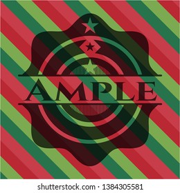 Ample christmas colors style emblem. Vector Illustration. Detailed.