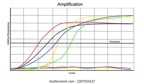 Die Amplifikationskurve der Echtzeit-PCR- oder Qualitative PCR-Technik für nachgewiesene ZielDNA