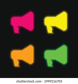 Silueta de la herramienta de amplificación en negro icono de vector neonatal brillante de cuatro colores