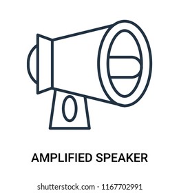 Amplified speaker icon vector isolated on white background, Amplified speaker transparent sign , outline linear symbol or line shape