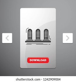 amplifier, analog, lamp, sound, tube Glyph Icon in Carousal Pagination Slider Design & Red Download Button
