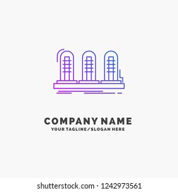 amplifier, analog, lamp, sound, tube Purple Business Logo Template. Place for Tagline