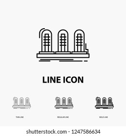 amplifier, analog, lamp, sound, tube Icon in Thin, Regular and Bold Line Style. Vector illustration