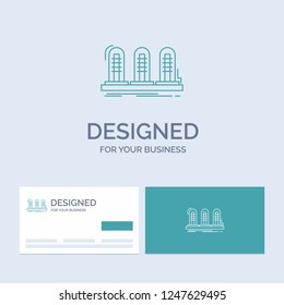 amplifier, analog, lamp, sound, tube Business Logo Line Icon Symbol for your business. Turquoise Business Cards with Brand logo template