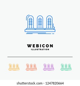 amplifier, analog, lamp, sound, tube 5 Color Line Web Icon Template isolated on white. Vector illustration