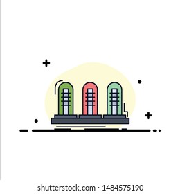 amplifier, analog, lamp, sound, tube Flat Color Icon Vector. Vector Icon Template background