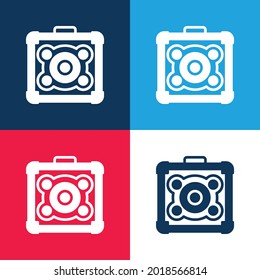 Amplifier blue and red four color minimal icon set