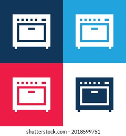 Amplifier blue and red four color minimal icon set