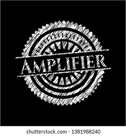 Amplifier chalk emblem written on a blackboard. Vector Illustration. Detailed.