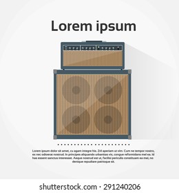 Amplifier Combo Rock Music Equipment Concept Flat Vector Illustration