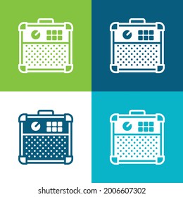 Amplifier Flat four color minimal icon set