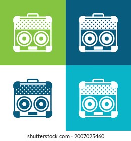 Amplifier Flat four color minimal icon set