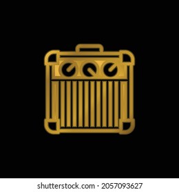 Amplifier gold plated metalic icon or logo vector