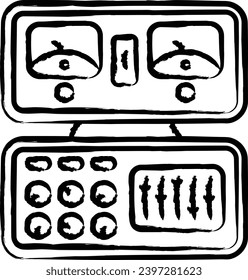 Amplifier hand drawn vector illustration