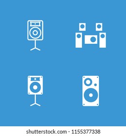 Amplifier icon. collection of 4 amplifier filled and outline icons such as loudspeaker. editable amplifier icons for web and mobile.