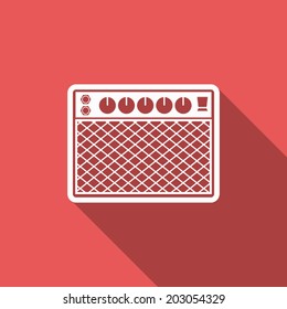 amplifier icon with long shadow