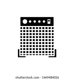 Amplifier icon , Recording Studio Equipment Template Logo Design Emblem Isolated Illustration, Perfomance Sound Control , Outline Solid Background White

