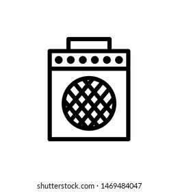 Amplifier icon , Recording Studio Equipment Template Logo Design Emblem Isolated Illustration, Perfomance Sound Control , Outline Solid Background White
