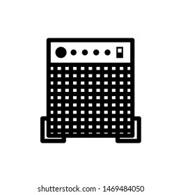 Amplifier icon , Recording Studio Equipment Template Logo Design Emblem Isolated Illustration, Perfomance Sound Control , Outline Solid Background White
