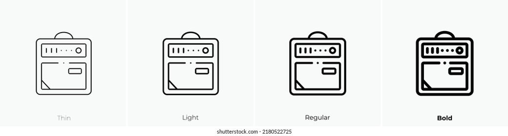 amplifier icon. Thin, Light Regular And Bold style design isolated on white background