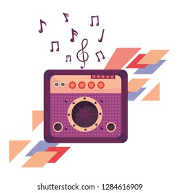 amplifier and music notes