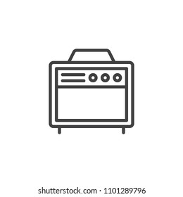 Amplifier outline icon. linear style sign for mobile concept and web design. Guitar music amplifier simple line vector icon. Symbol, logo illustration. Pixel perfect vector graphics