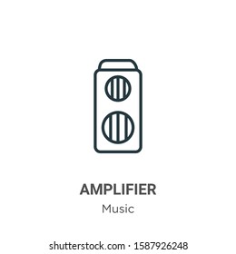 Amplifier outline vector icon. Thin line black amplifier icon, flat vector simple element illustration from editable music concept isolated on white background