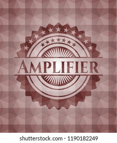Amplifier red seamless emblem with geometric pattern.
