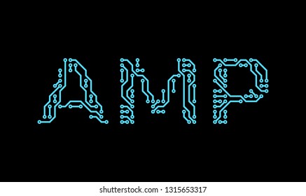 AMPLIFIER sign - circuit board style