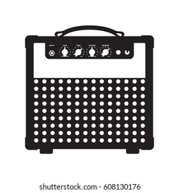 amplifier In Simple Black Style Isolated On White Background. Created For Mobile, Web, Decor, Print Products, Application