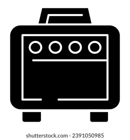 Amplifier solid icon. Sound amplifier vector illustration isolated on white. Musical amp glyph style design, designed for web and app. Eps 10