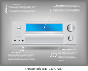Amplifier Sound Infographic, Vector Illustration EPS 10.